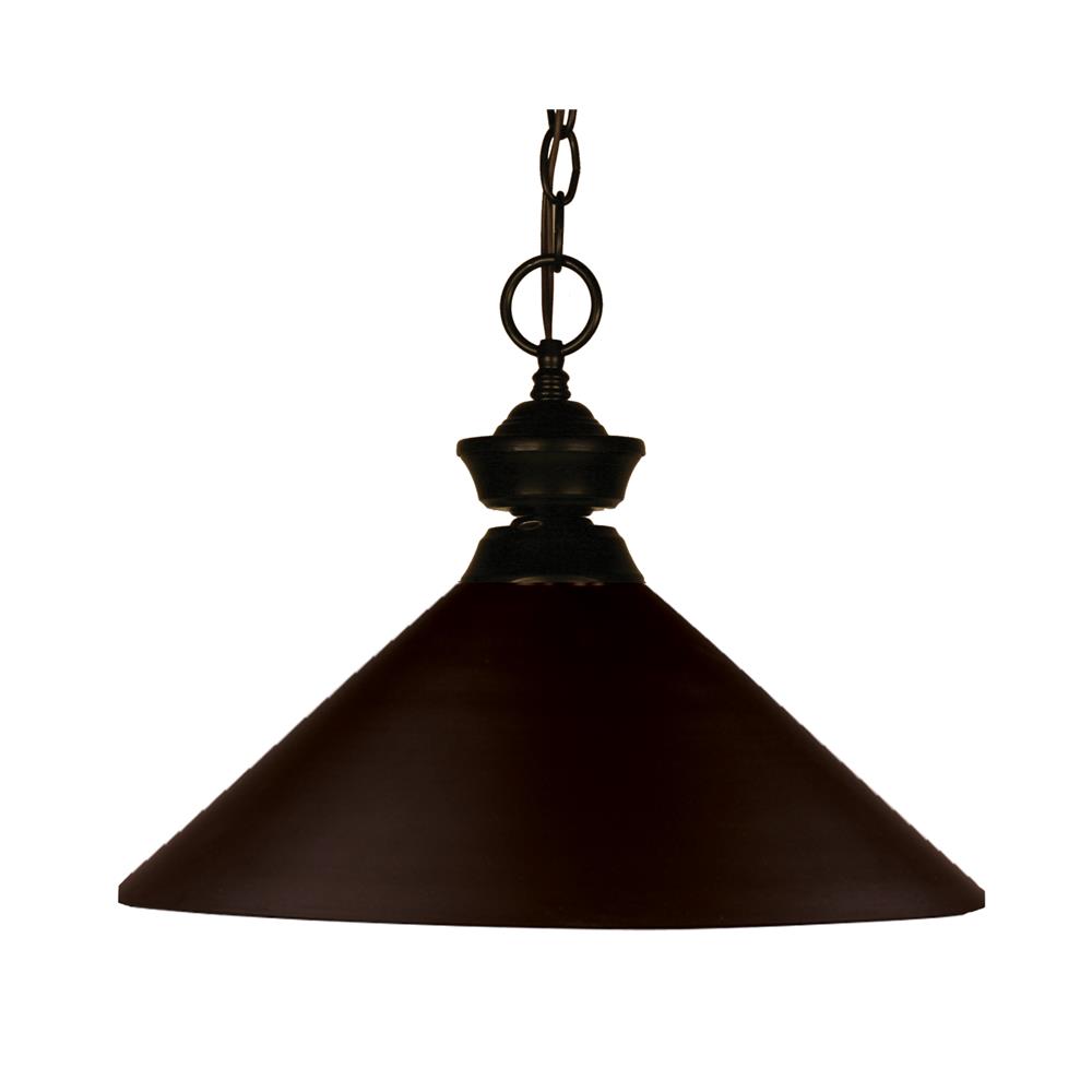 Z-Lite 100701BRZ-MBRZ 1 Light Pendant in Bronze with a Bronze Shade